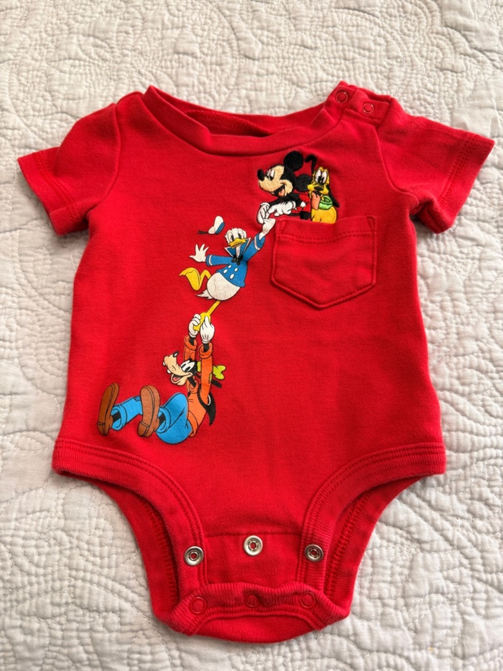 Disney Red Mickey & Friends One-Piece Bodysuit